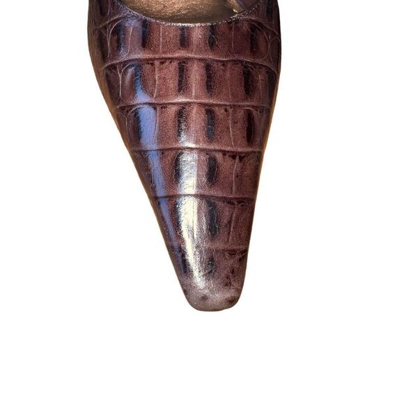 BCB Girls Katchen-BC Chocolate Color Crocodile Pattern Pointed Toe Womens Sz 10 - Picture 5 of 14